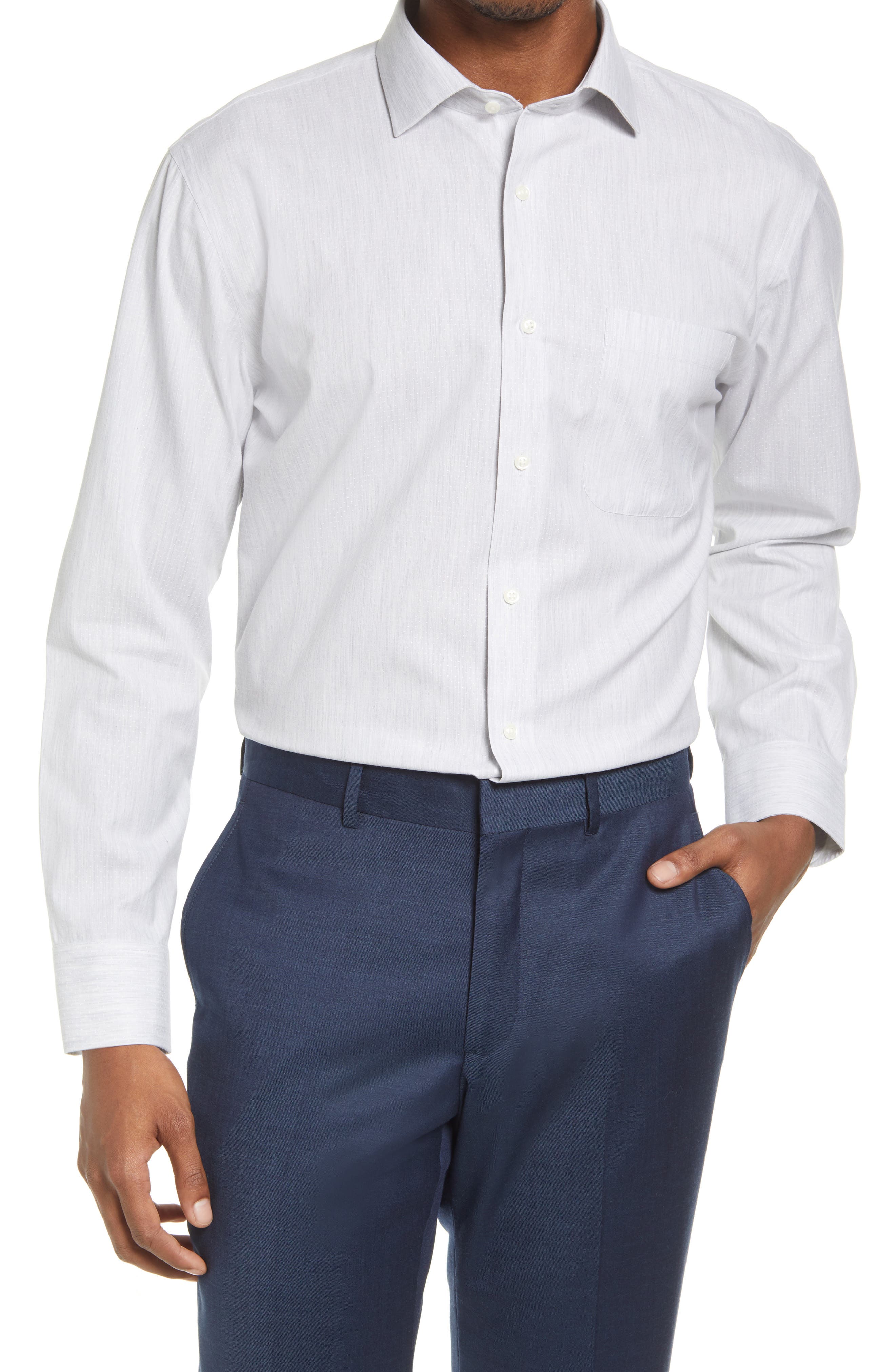 SportsX Men Thin Long-Sleeve Juniors Non-Iron Fit Business Dress Shirts 